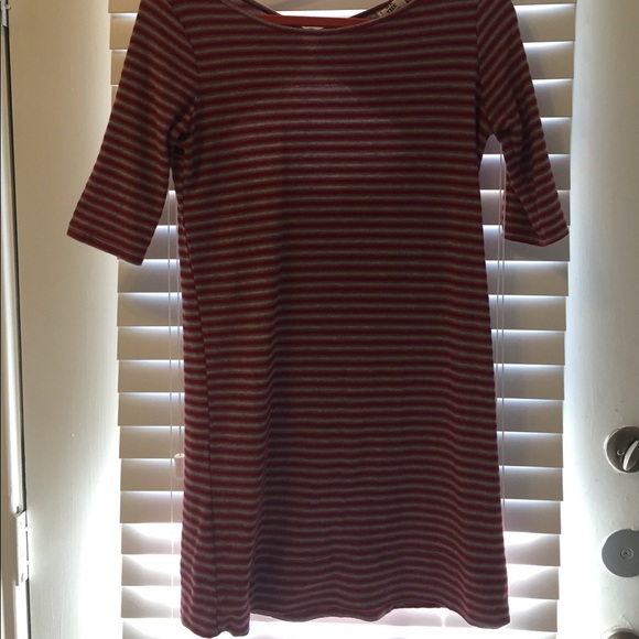 Red and gray striped dress. - Picture 2 of 4